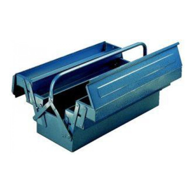 T+L Metal tool box, 5 compartments, empty, 530 x 200 x 200 mm